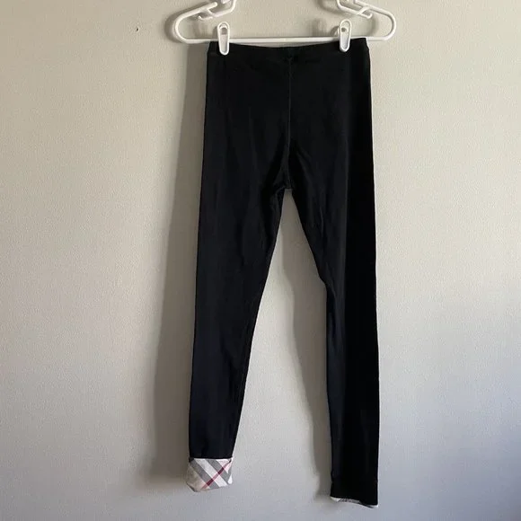 Burberry Children Girl’s SZ 14 YearsBlack With Nova Check Cuffs Leggings